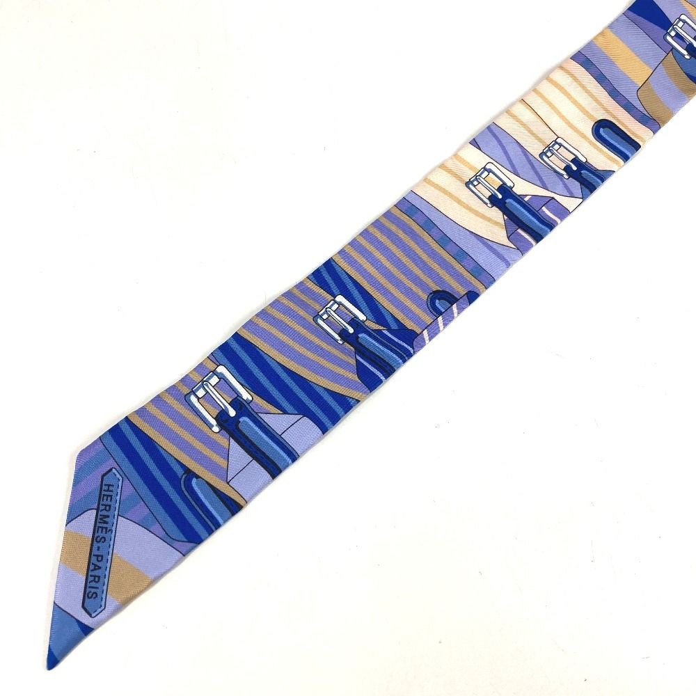 Hermes Scarf Twilly Tiri Silk Blue — view 2