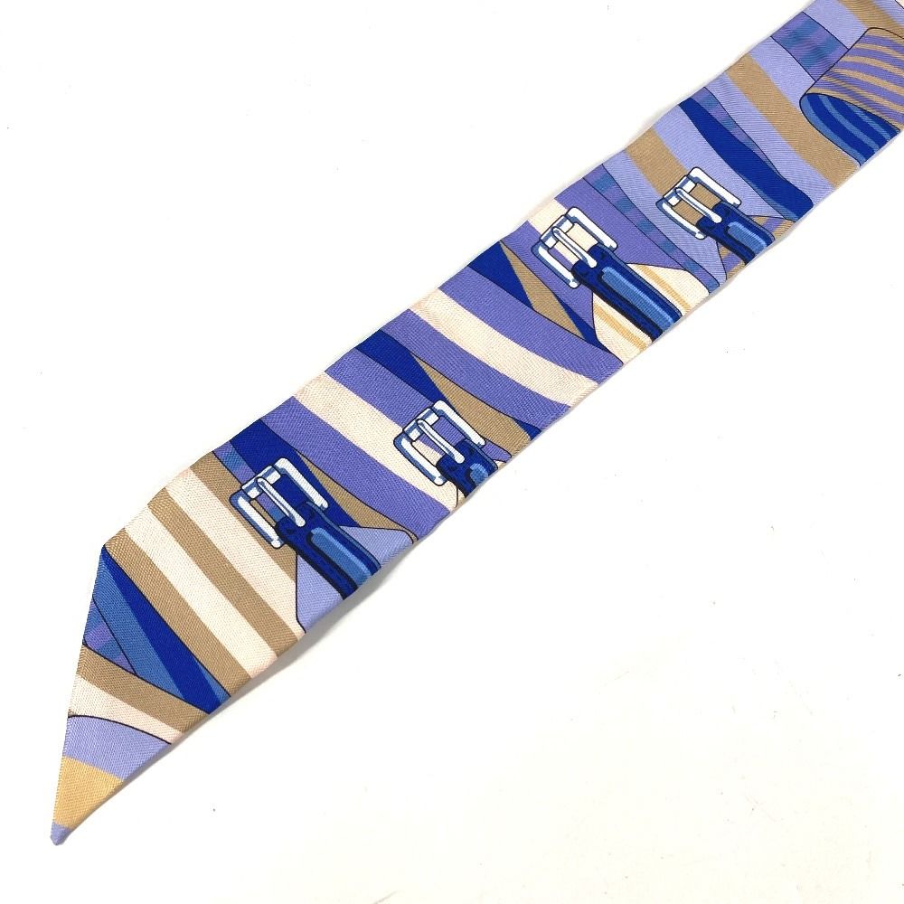 Hermes Scarf Twilly Tiri Silk Blue — view 5