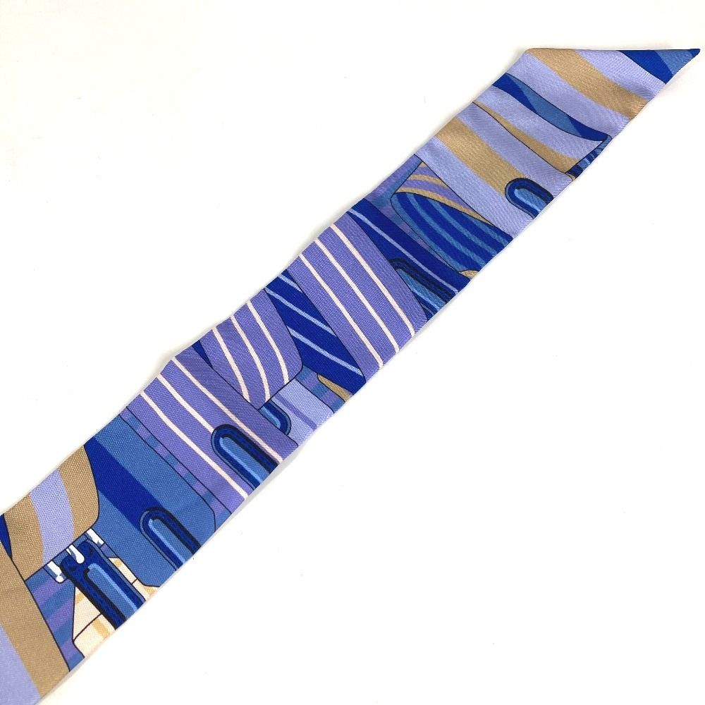 Hermes Scarf Twilly Tiri Silk Blue — view 7