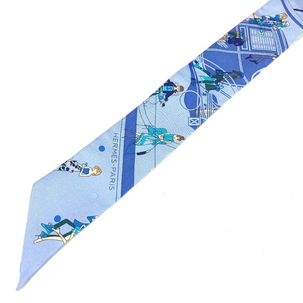 Hermes Scarf Twilly Silk Light Blue — view 2