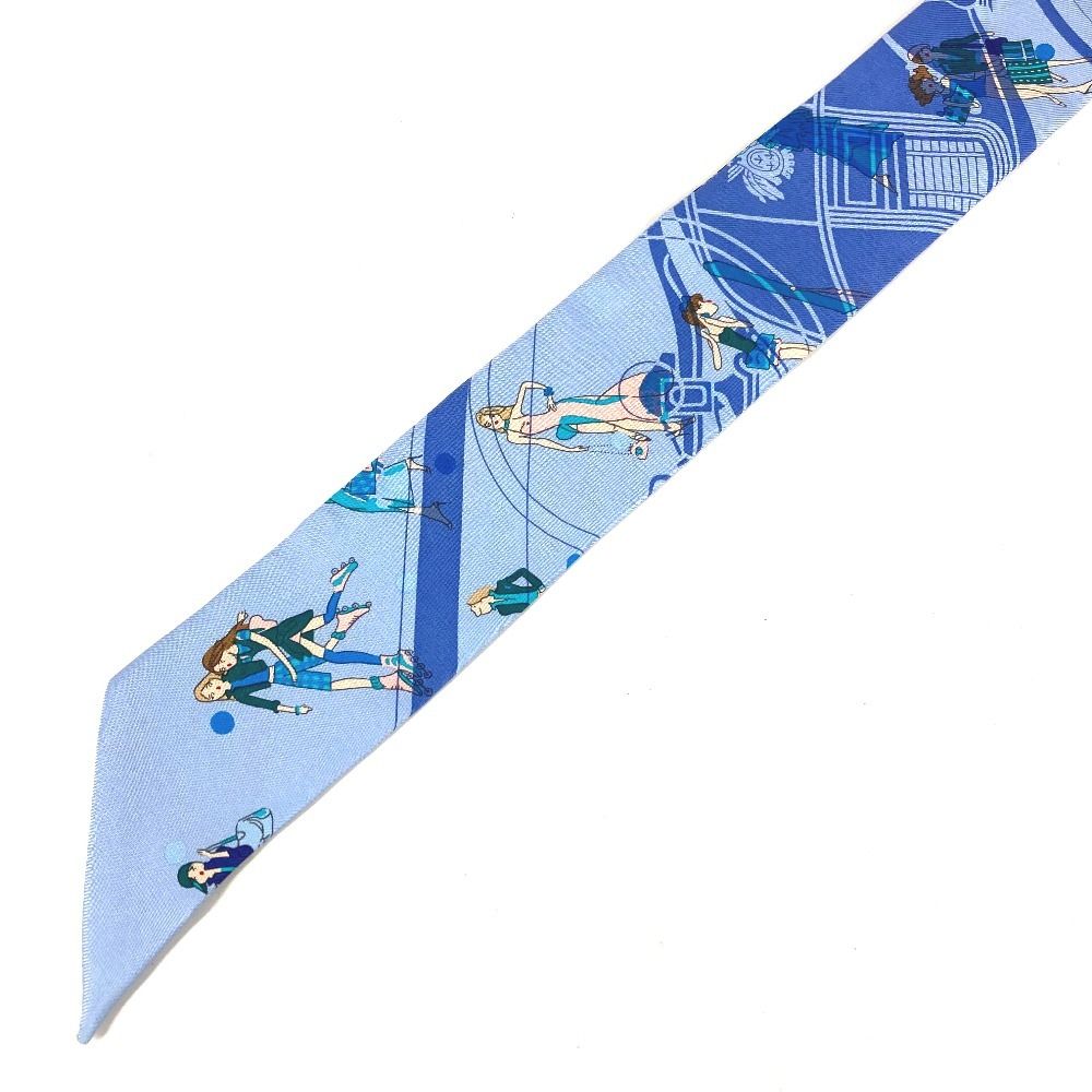 Hermes Scarf Twilly Silk Light Blue — view 5