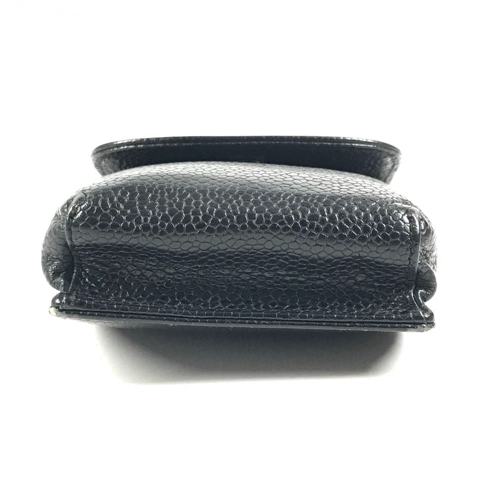 Chanel Cigarette Case CC Logo Caviar Leather Black — view 5
