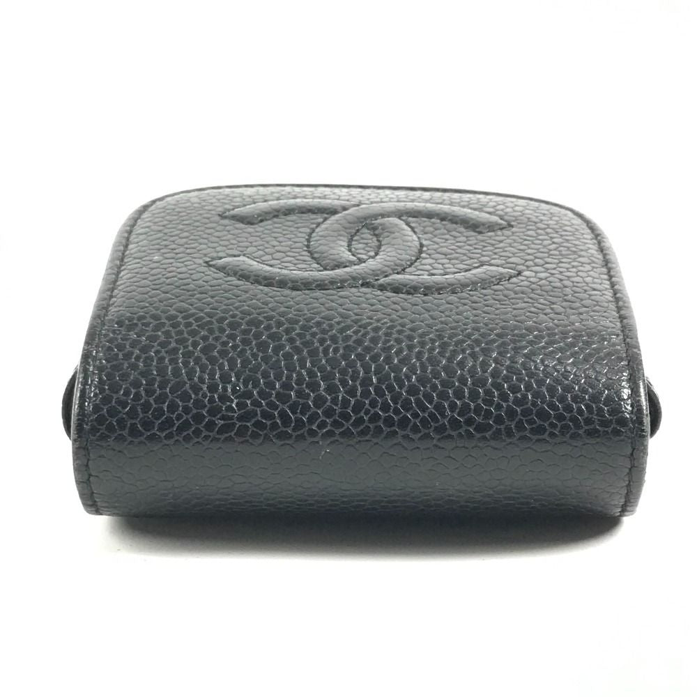 Chanel Cigarette Case CC Logo Caviar Leather Black — view 6