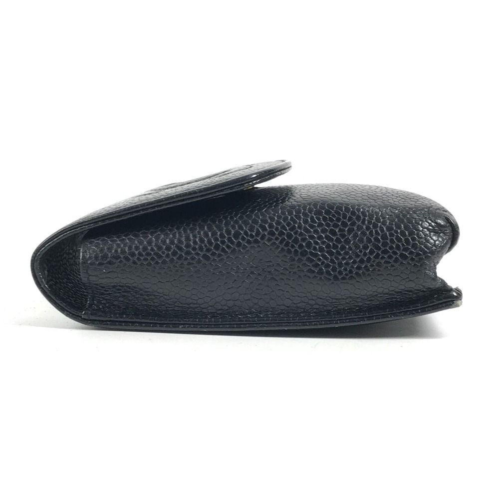 Chanel Cigarette Case CC Logo Caviar Leather Black — view 3