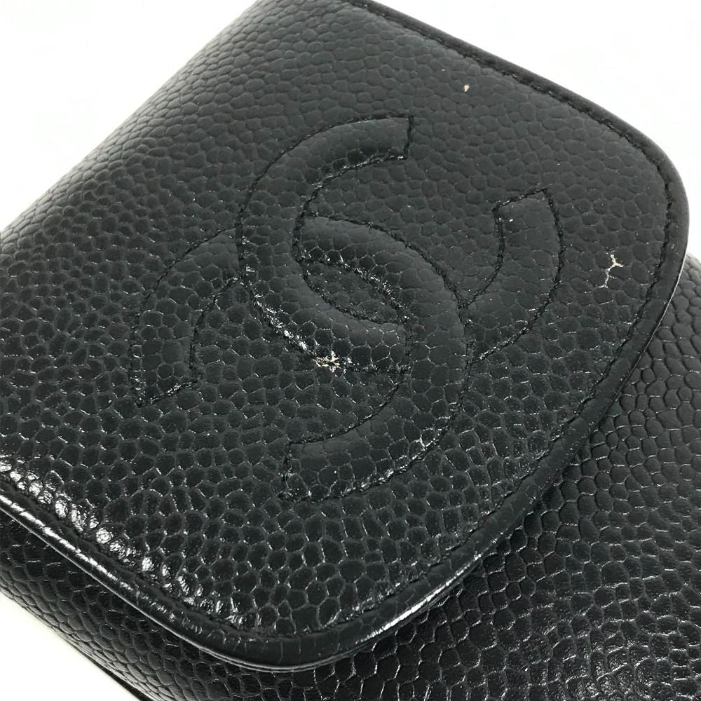 Chanel Cigarette Case CC Logo Caviar Leather Black — view 7
