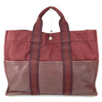 Hermes Handbag Fourre Tout MM Cotton Wine Red — view 2