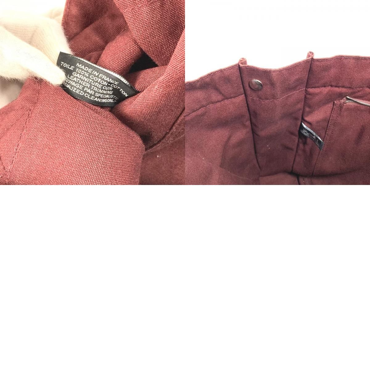 Hermes Handbag Fourre Tout MM Cotton Wine Red — view 9