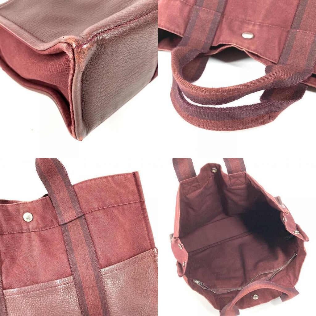 Hermes Handbag Fourre Tout MM Cotton Wine Red — view 7
