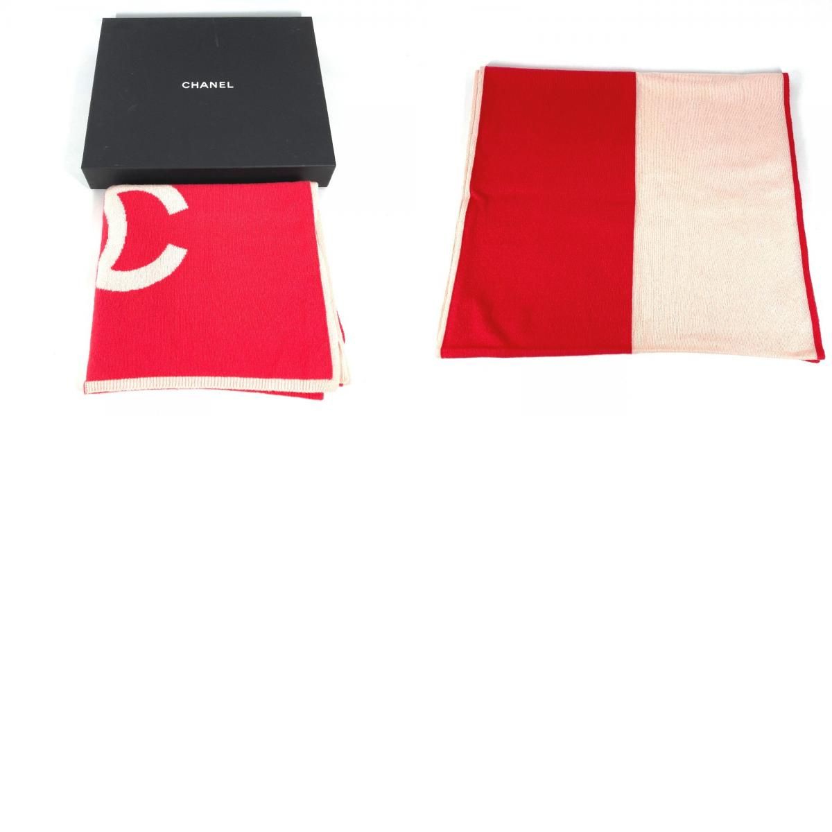 Chanel Scarf CC Logo Bicolor Cashmere Pink — view 9