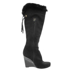 Louis Vuitton Boots Long Wedge Sole Fur Decoration Side Zip Shoes 36 Black — view 2