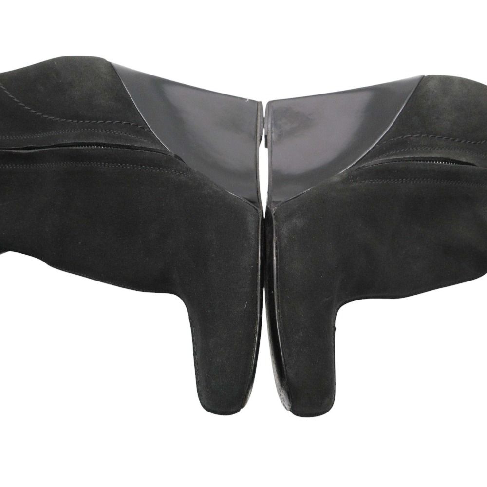 Louis Vuitton Boots Long Wedge Sole Fur Decoration Side Zip Shoes 36 Black — view 7