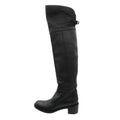 Gucci Boots Interlocking Embossed Leather Long Knee High Shoes Black