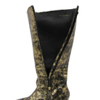 Chanel Boots CC Logo Low Heels Side Zip Long Shoes Gold — view 8