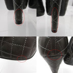 Chanel Boots CC Logo Quilted Ankle Booties Short Shoes Side Zip Gray — view 8