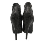 Chanel Boots CC Logo Quilted Ankle Booties Short Shoes Side Zip Gray — view 5