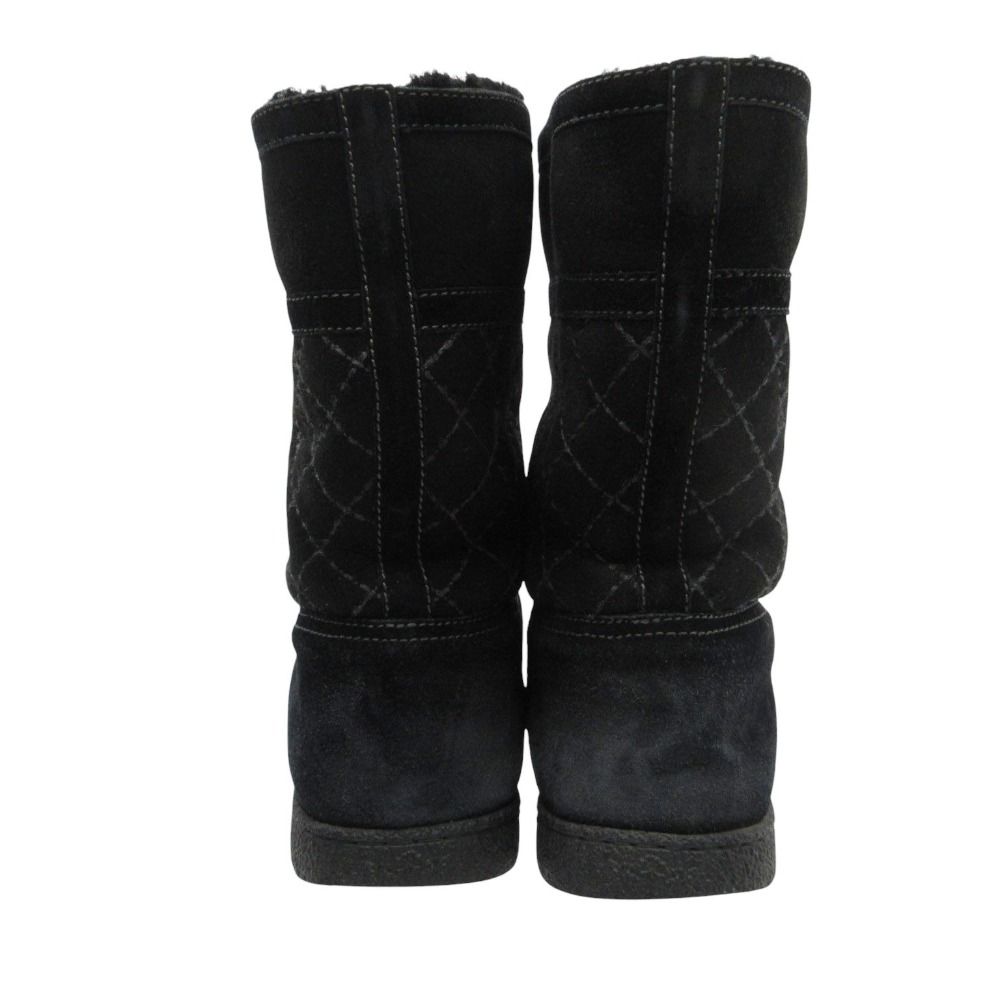 Chanel Boots CC Logo Quilted Shearling Boa Black — view 5