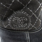 Chanel Boots CC Logo Quilted Shearling Boa Black — view 6