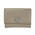 Fendi Bifold Wallet Beige Bordeaux Leather