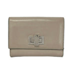 Fendi Bifold Wallet Beige Bordeaux Leather