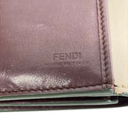 Fendi Bifold Wallet Beige Bordeaux Leather — view 5