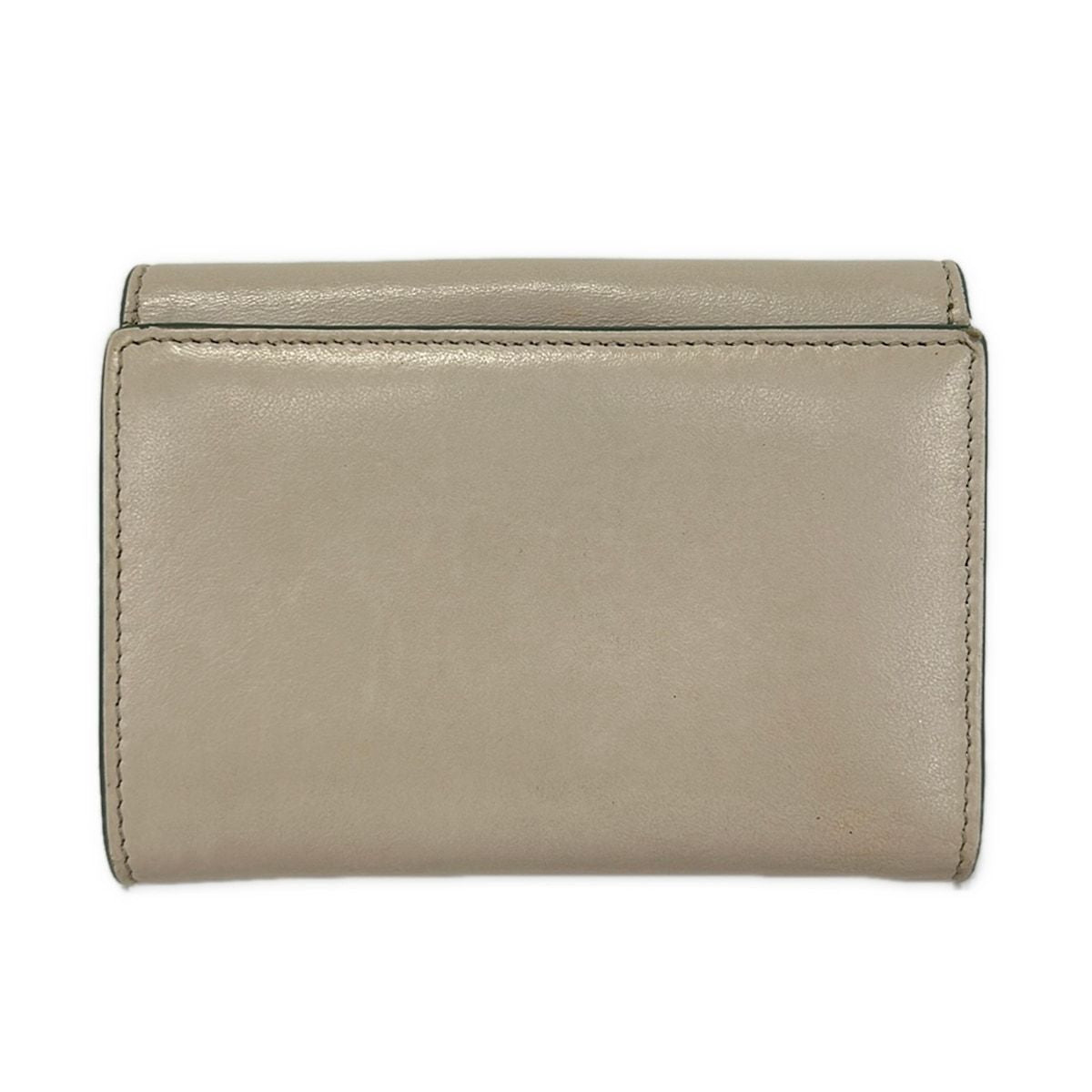 Fendi Bifold Wallet Beige Bordeaux Leather — view 2