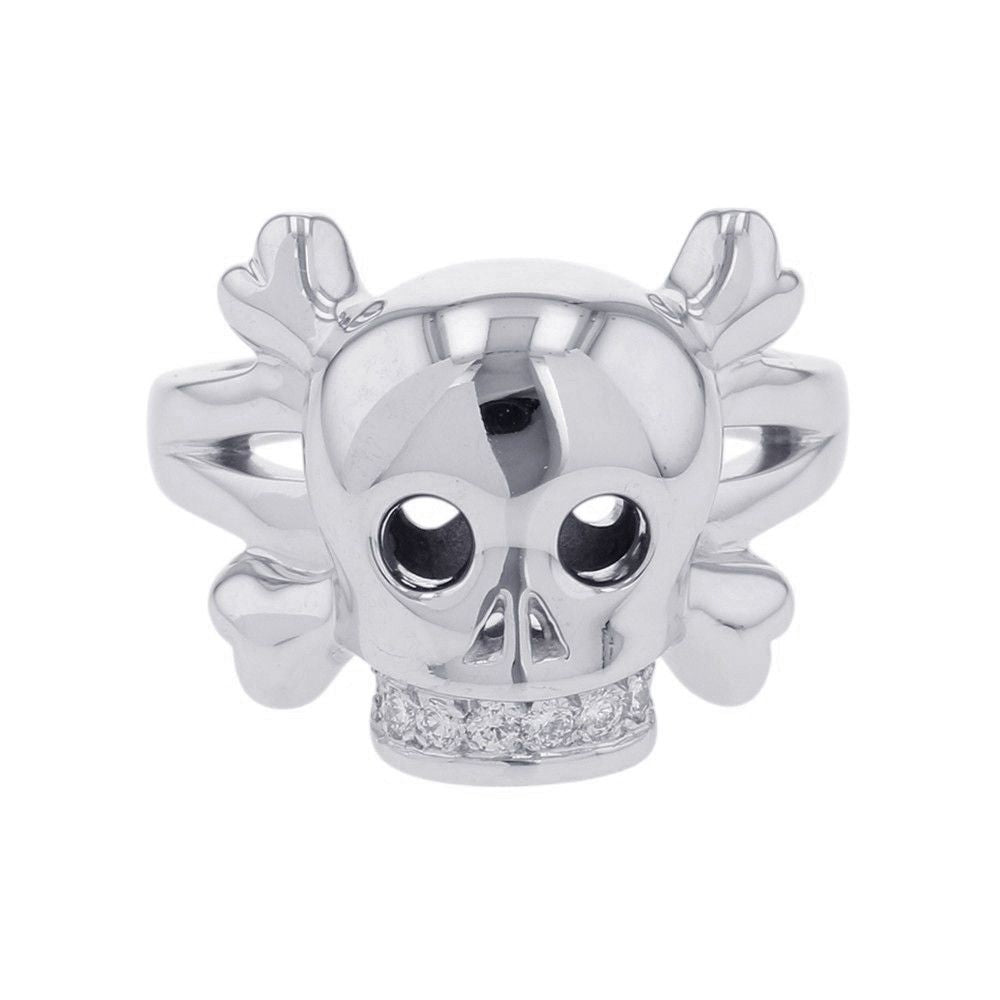 Dior Ring Tete de Mol Skull Diamond 18k White Gold