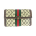 Gucci Vintage Sherry Line Beige Brown Gold 38 Clutch