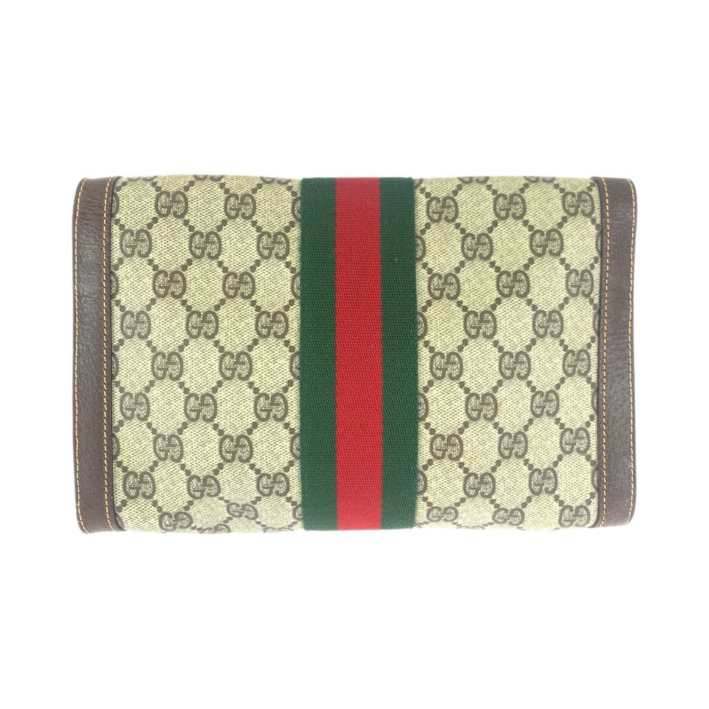 Gucci Vintage Sherry Line Beige Brown Gold 38 Clutch — view 2