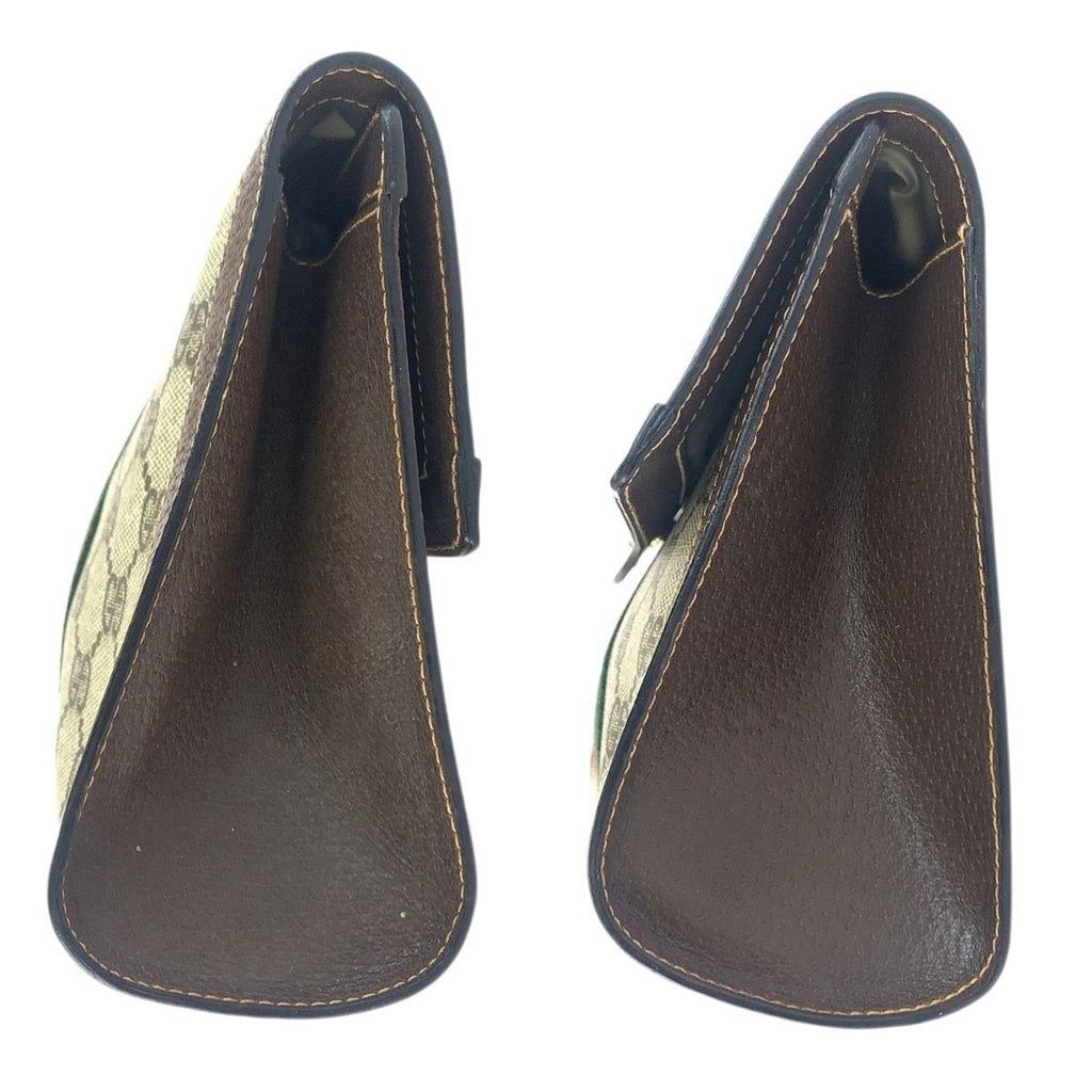 Gucci Vintage Sherry Line Beige Brown Gold 38 Clutch — view 8