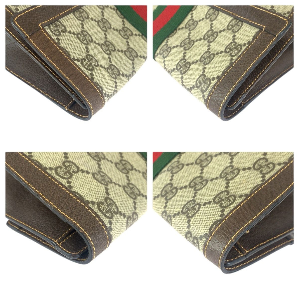 Gucci Vintage Sherry Line Beige Brown Gold 38 Clutch — view 4
