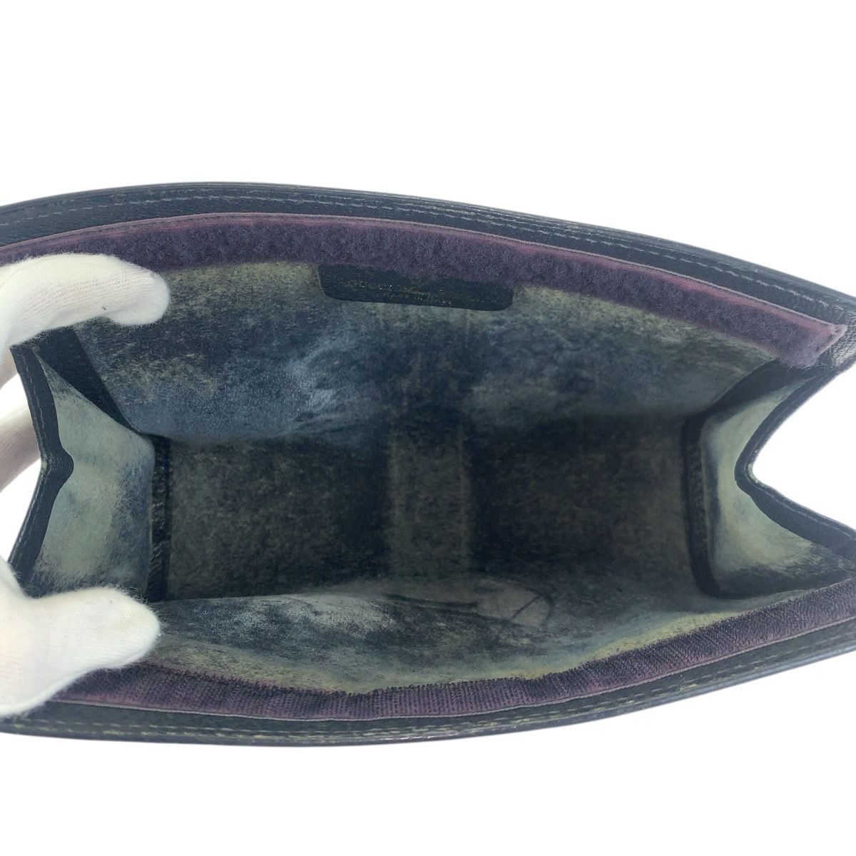 Gucci Vintage Sherry Line Navy Red 67 014 Clutch — view 8