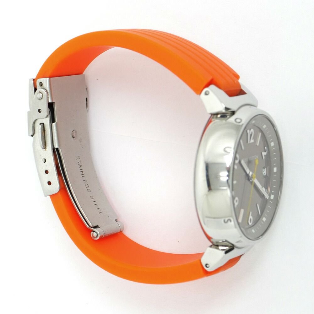 Louis Vuitton Tambour External Buckle Quartz Brown Dial Stainless Steel Orange — view 7