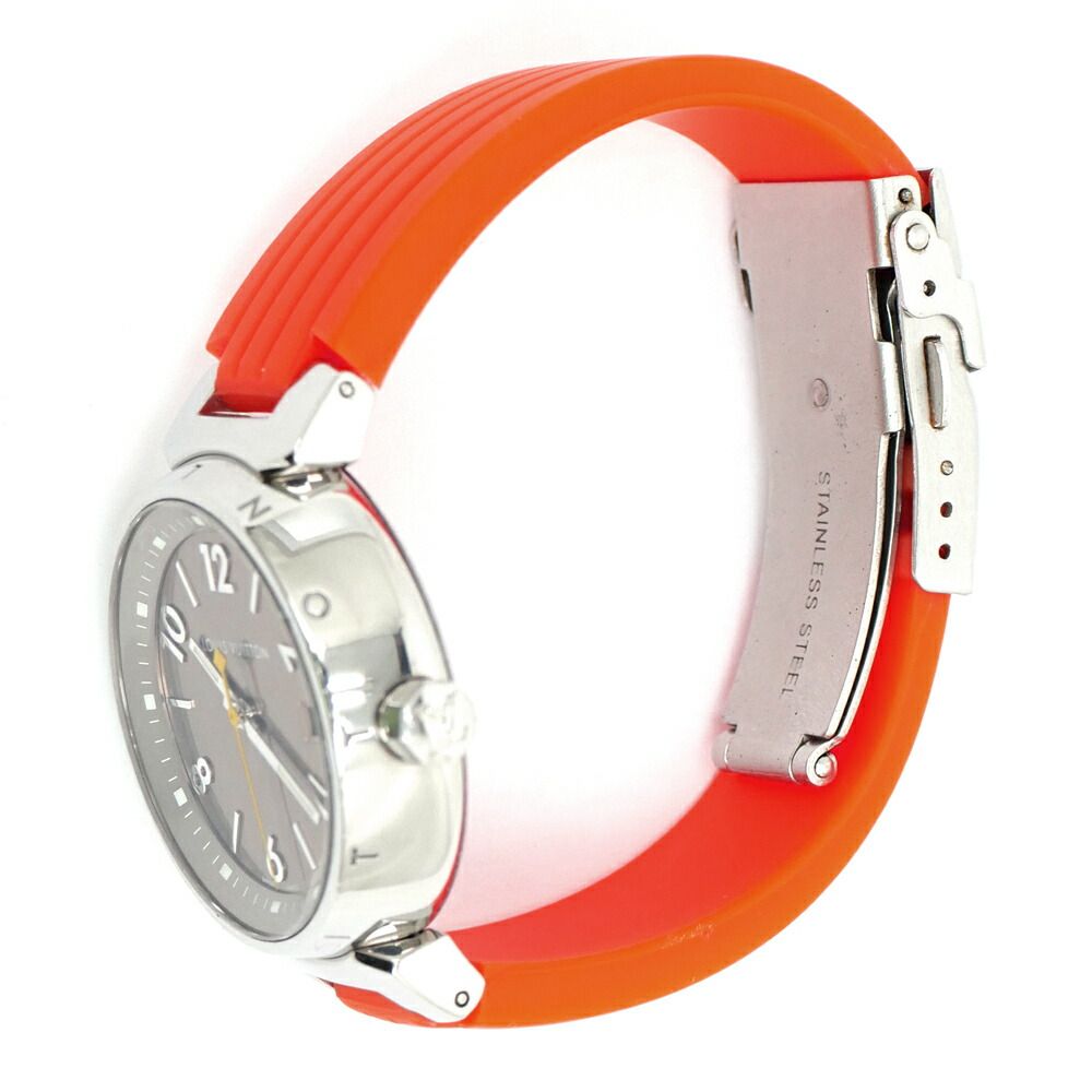 Louis Vuitton Tambour External Buckle Quartz Brown Dial Stainless Steel Orange — view 6