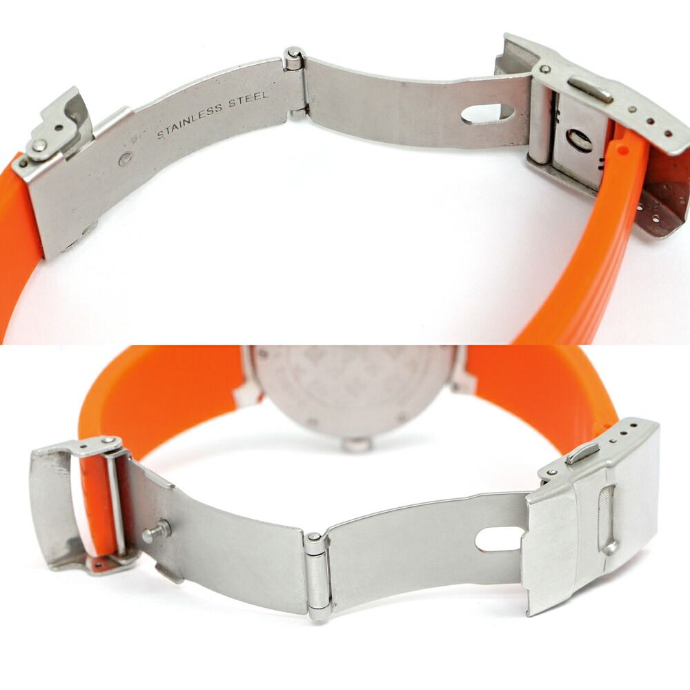 Louis Vuitton Tambour External Buckle Quartz Brown Dial Stainless Steel Orange — view 8