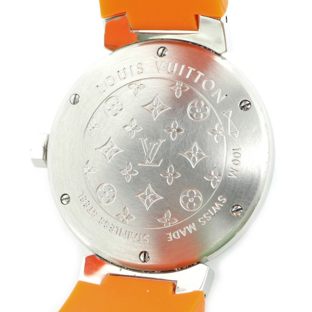 Louis Vuitton Tambour External Buckle Quartz Brown Dial Stainless Steel Orange — view 5