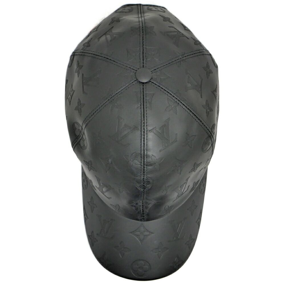 Louis Vuitton Cap Monogram Shadow Black Silver Hat Leather — view 5