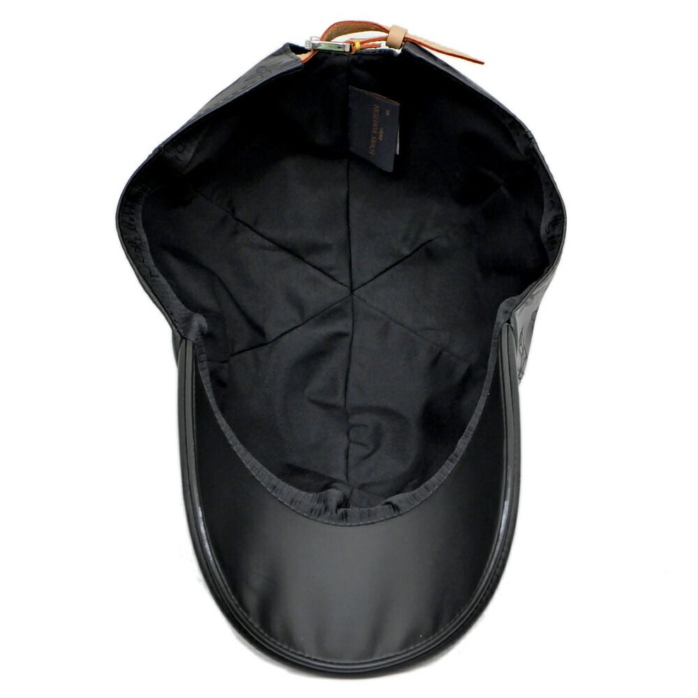 Louis Vuitton Cap Monogram Shadow Black Silver Hat Leather — view 6
