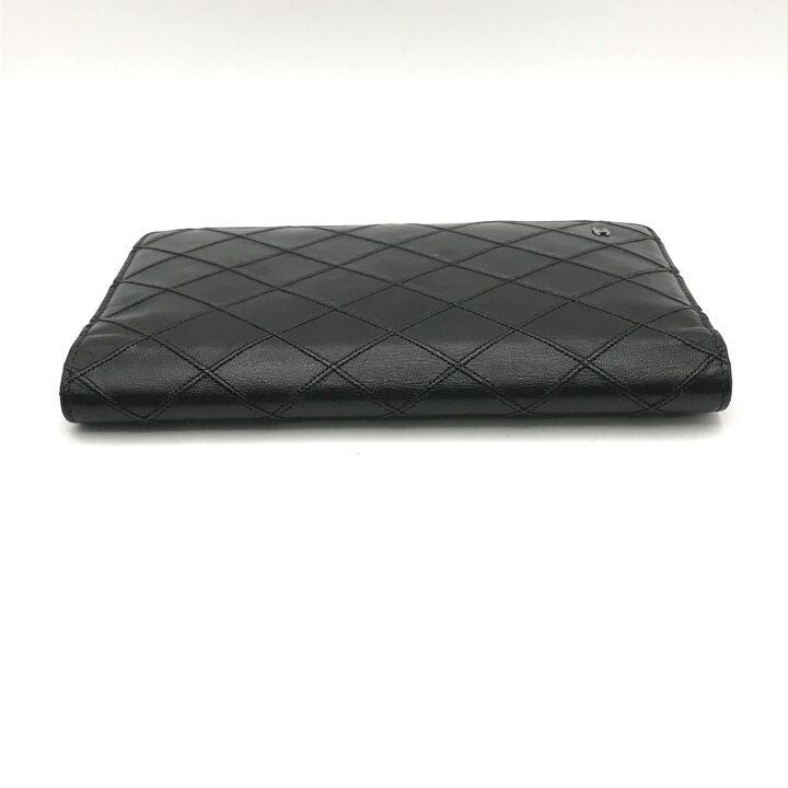 Chanel Bifold Wallet Leather Black Coin Case — view 3