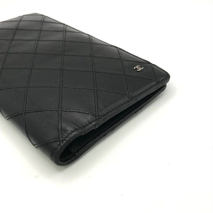 Chanel Bifold Wallet Leather Black Coin Case — view 5
