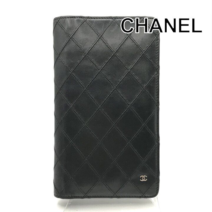 Chanel Bifold Wallet Leather Black Coin Case