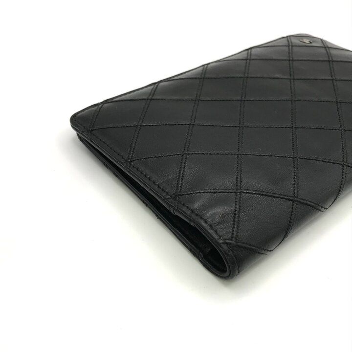 Chanel Bifold Wallet Leather Black Coin Case — view 4
