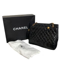 Chanel Quilted Lambskin Chain Shoulder Bag Tote Black