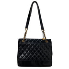 Chanel Quilted Lambskin Chain Shoulder Bag Tote Black — view 2