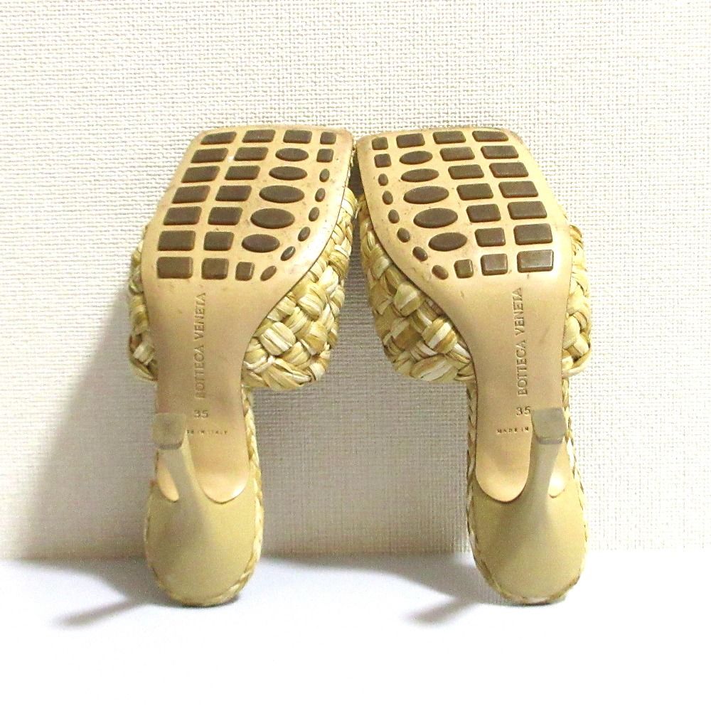 Bottega Veneta Raffia Mules Sandals 35 Natural — view 6
