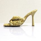 Bottega Veneta Raffia Mules Sandals 35 Natural — view 2