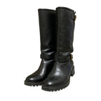 Fendi Leather Engineer Boots 39 Black