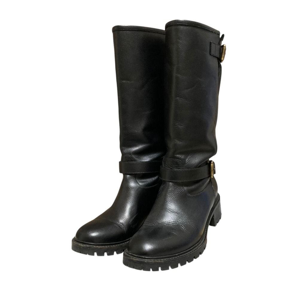 Fendi Leather Engineer Boots 39 Black
