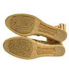 Hermes Striped Ribbon Strap Jute Sandals 37 Multicolor — view 6