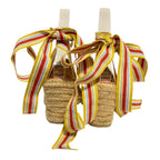 Hermes Striped Ribbon Strap Jute Sandals 37 Multicolor — view 3