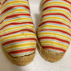 Hermes Striped Ribbon Strap Jute Sandals 37 Multicolor — view 9